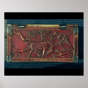Póster Caça do varrão, chapa de um caixão bizantino, 1