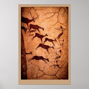 Póster Caça do veado de Lascaux