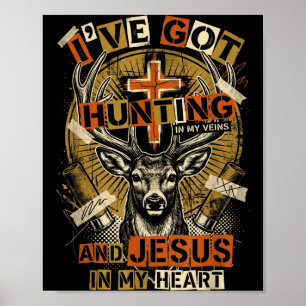 Poster Caça Em Minhas Veias Jesus No Coração Cristão Cerv