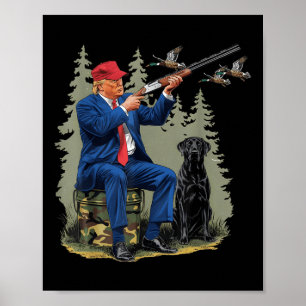 Poster Caça Engraçado Pato Trump Camo Caça Alô