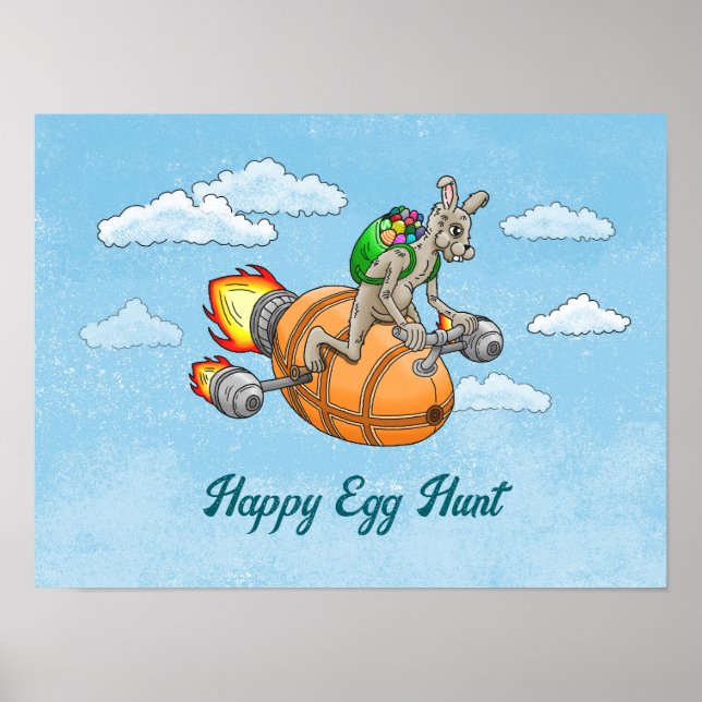 Poster Caça Feliz ao Ovo do Rocket Bunny (Frente)