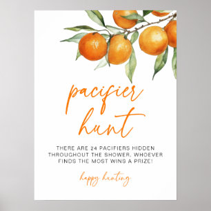 Poster Caça Pacificadora do Chá de fraldas Citrus Orange