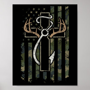 Poster Caça Pesca Fé - Caçador Cristão Pescador