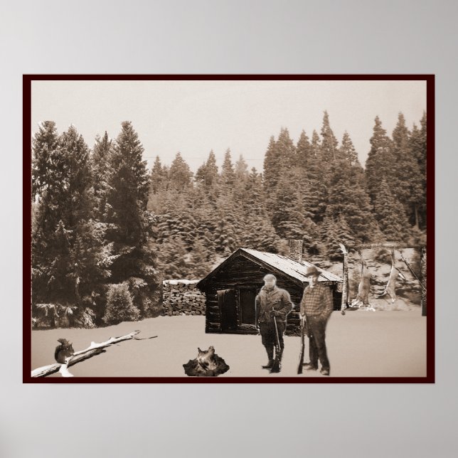 Poster Caça Vintage (Frente)