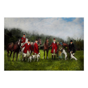 Póster Caçador - A caça à raposa - Tally-ho 1924