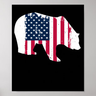 Poster Caçador americano do urso de Brown do urso da
