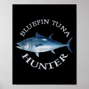 Poster Caçador de Atum Rabo Azul, Camiseta de Pesca em Ág