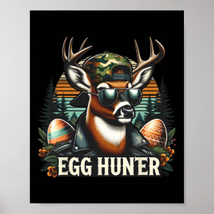 Poster Caçador de Ovos Veado Buck Cap Retro Caça de Veado