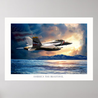 Poster Caçador de recompensas F 18 jato de caça