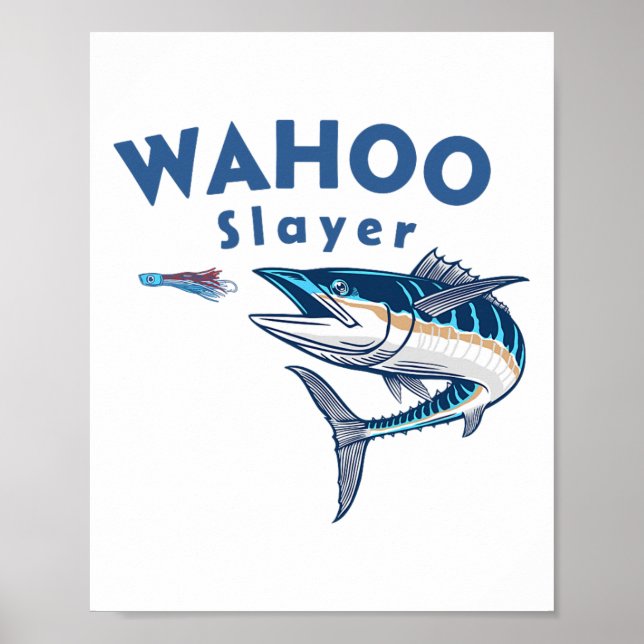 Poster Caçador de Wahoo Pesca em Água Salgada Wahoo  (Frente)