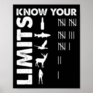 Poster Caçador Engraçado Conheça Seus Limites Caça ao Ar