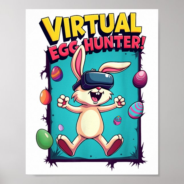 Poster Caçador Virtual de Ovos - Páscoa Engraçada Do Game (Frente)