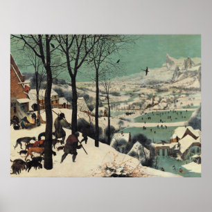 Poster Caçadores na Neve, obra de arte famosa,