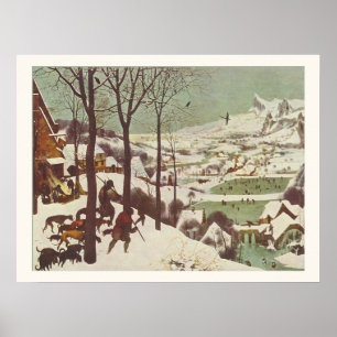 Poster Caçadores na neve Pieter Brueghel o 1565 mais
