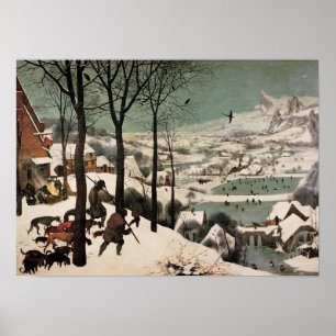 Poster Caçadores na neve por Pieter Bruegel