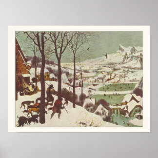 Poster Caçadores no Pieter de Neve Brueghel, o Velho 1565