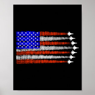 Poster Caças patrióticos americanos bandeira dos eua 4 de