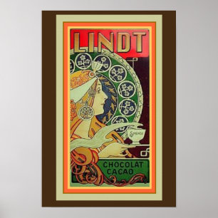 Poster Cacau de Nouveau Lindt Chocolat da arte 13 x 19