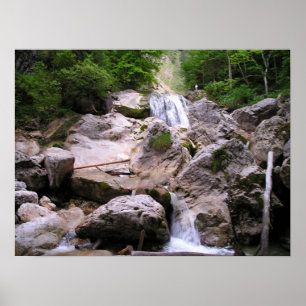 Poster Cachoeira abaixo do castelo de Neuschwanstein,