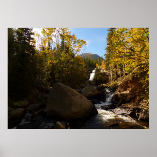 Poster Cachoeira Alberta no Outono nas Montanhas Rochosas