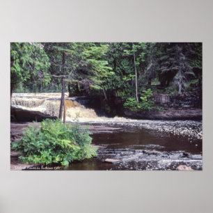 Poster Cachoeira bonito Wabash River em Indiana 1981