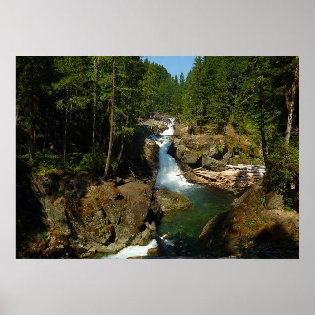 Poster Cachoeira de Prata no Parque Nacional Mount Rainie (Frente)