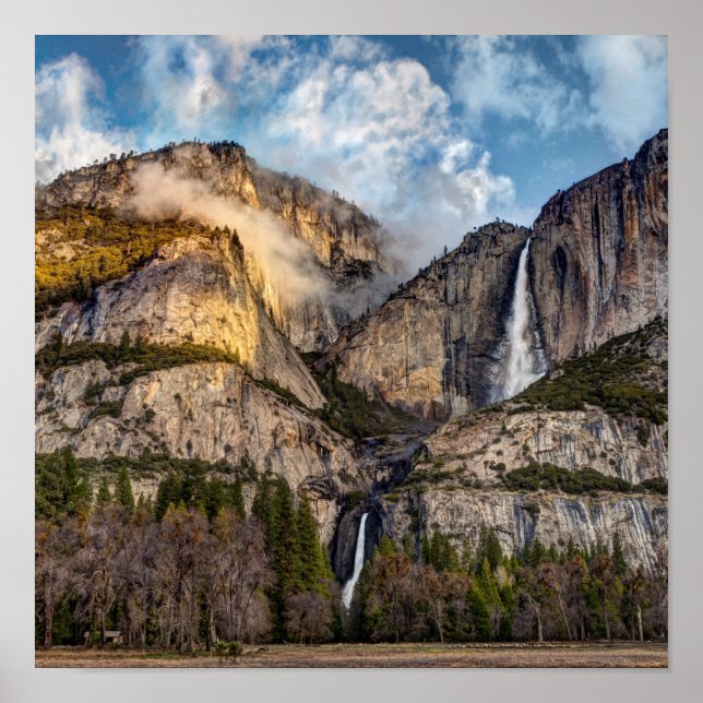 Póster Cachoeira de Yosemite cênica, Califórnia (Frente)
