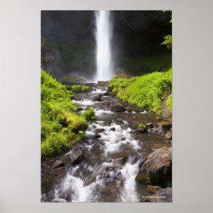 Póster Cachoeira e rio borrados