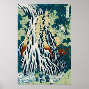 Poster Cachoeira Kirifuri na Montanha Kurokami Japonesa