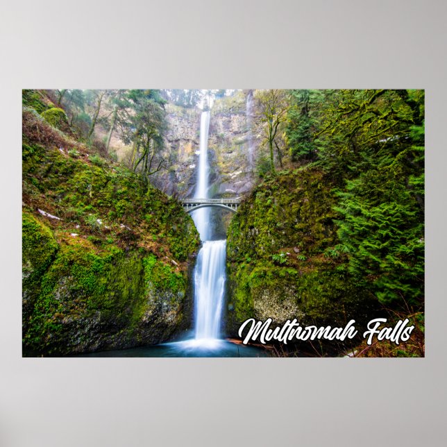 Poster Cachoeira Multnomah, Desfiladeiro do Rio Columbia, (Frente)