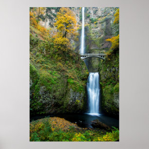Poster Cachoeira Multnomah no Outono no Desfiladeiro do C