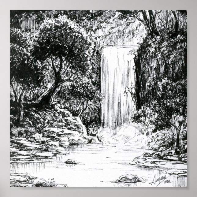 Poster Cachoeira na Floresta (Frente)