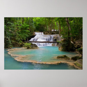 Póster Cachoeira na floresta tropical