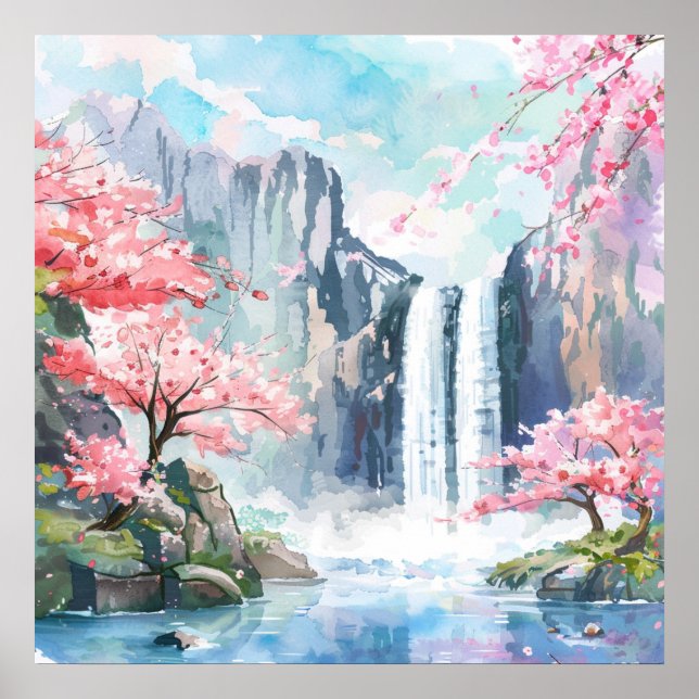 Poster Cachoeira na Primavera (Frente)