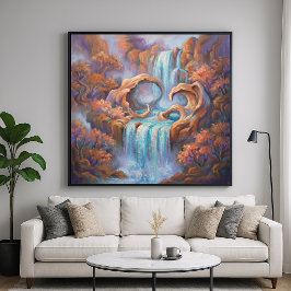 Poster Cachoeira Redstone - Estilo Impressionista Pastel
