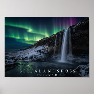 Poster Cachoeira Seljalandsfoss Islândia A4