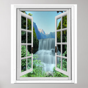Póster Cachoeira Trompe - l ' janela da falsificação do