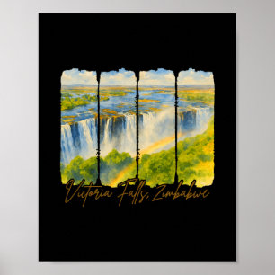Poster Cachoeira Vitória Zimbwe Viagem Pincelada Vitória