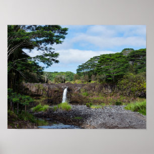 Poster cachoeira wai'ale no parque estadual do rio wailuk