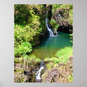 Póster Cachoeiras na estrada a Hana, Maui, Havaí