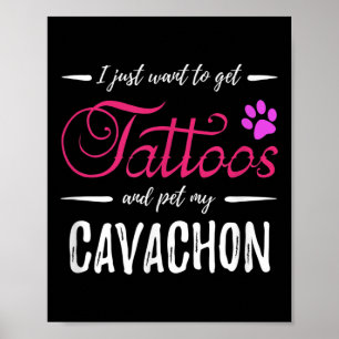 Poster Cachon Cachon Lover Tatuagem Engraçada Cachorro Mã