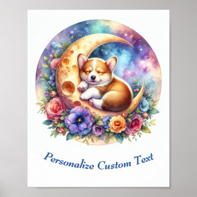 Poster Cachorrinho Bebê Fofo Personalizado Dormindo na Lu (Frente)