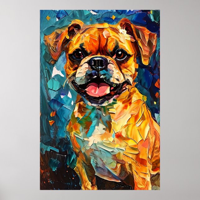 Poster Cachorrinho Boxer Fofo e Caprichoso (Frente)