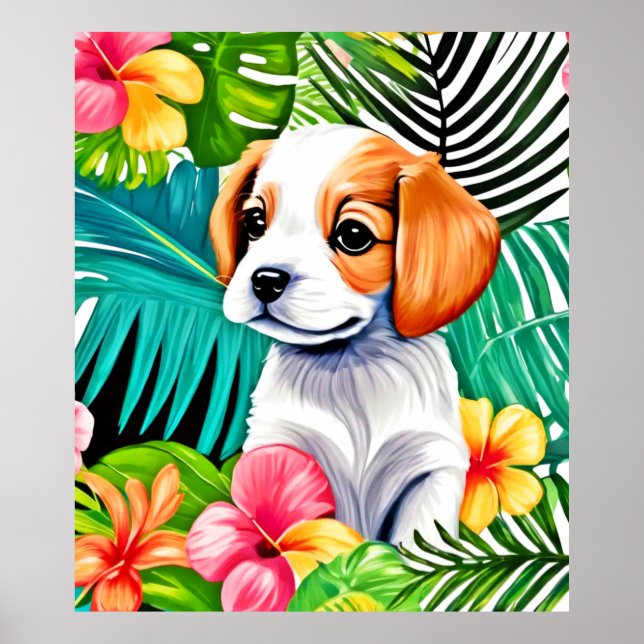Poster Cachorrinho da Ilha: Amiga Floral (Frente)