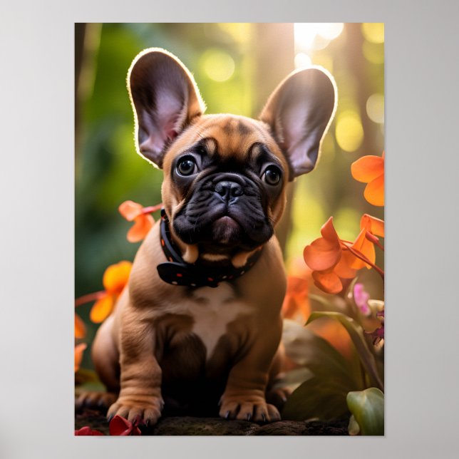 Poster 🐶💗Cachorrinho Sweet Frenchie na selva (Frente)