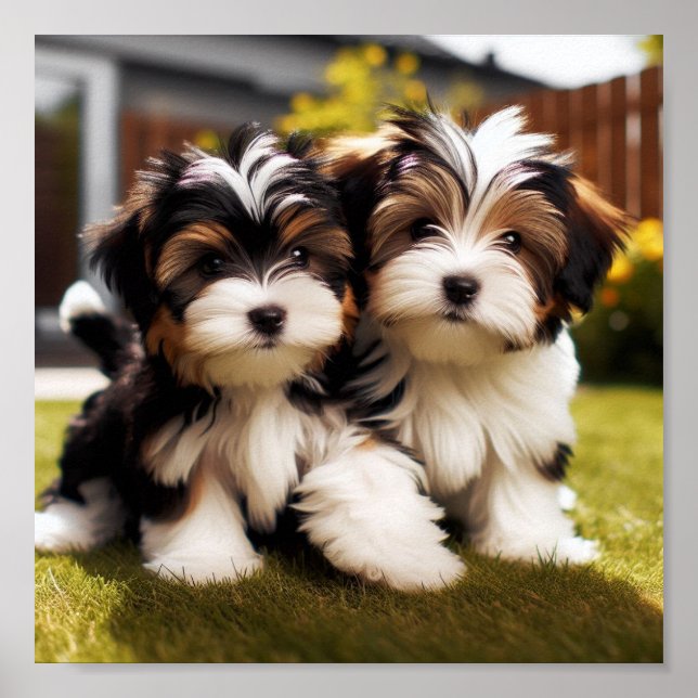 Poster cachorrinhos de Borrewer Terrier bonitos (Frente)