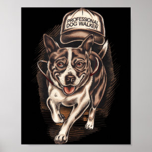 Poster Cachorro Acordando Profissional de Passeio de Cach