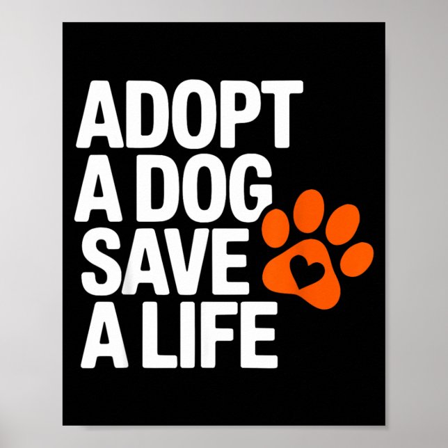 Poster Cachorro Adote Cachorro Resgate Vida Resgate Anima (Frente)