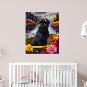 Poster Cachorro Affenpinscher sobre um remo: Uma aventura