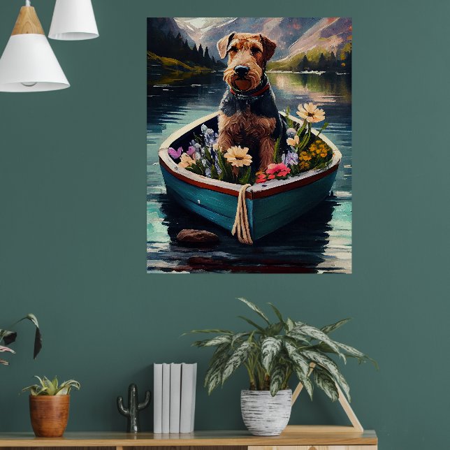 Poster Cachorro Airedale em um remo: Uma aventura cênica (Sala de Estar 1)
